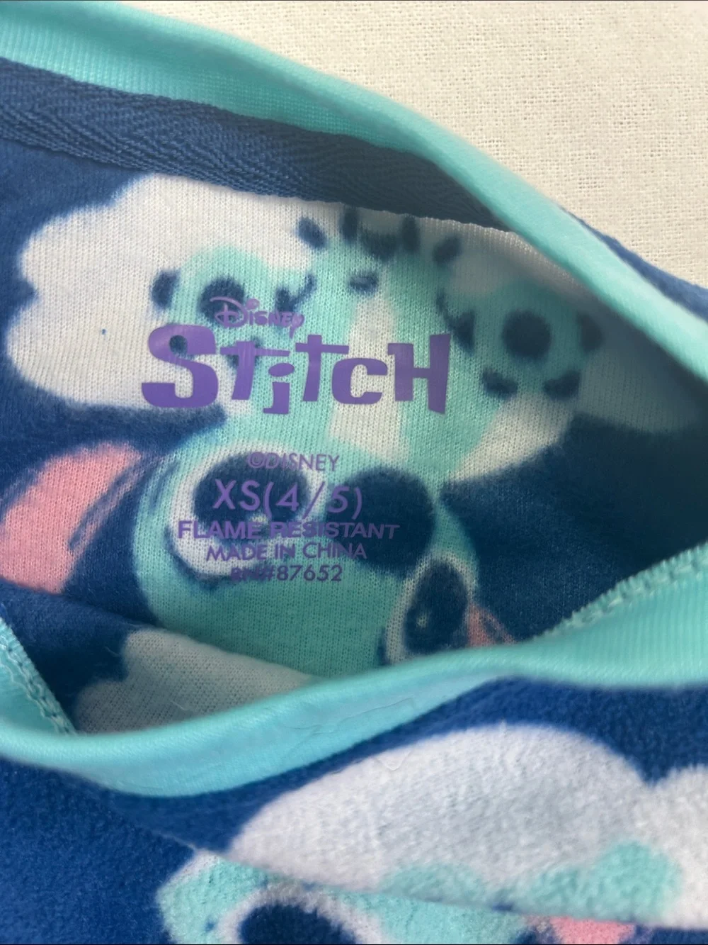 Disney Navy and Mint Kids Pajama Set with Stitch and Moon Print